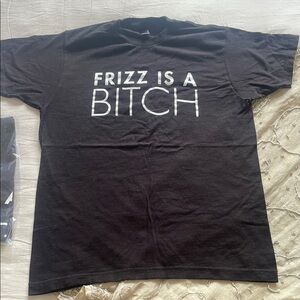 Brazilian Blowout Black T-Shirt Bold White Text UNISEX fitted size Medium- 2pc